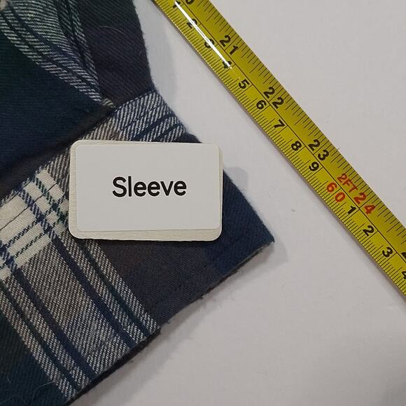 David Taylor XL Quilted Flannel Jacket Blue Cream Plaid Vintage Sears with tags - Picture 12 of 16